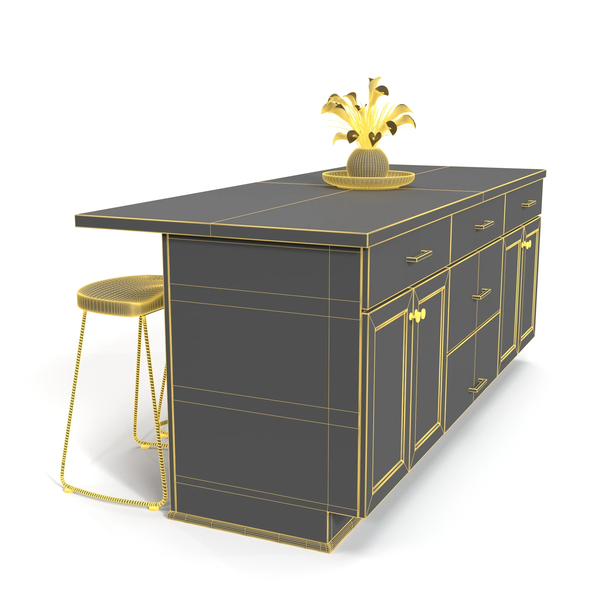 Kitchen Island Countertop 07 3D Model_07